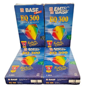 BASF VHS Tapes by EMTEC EQ300 5 hrs. 4 Unused With Seals Intact